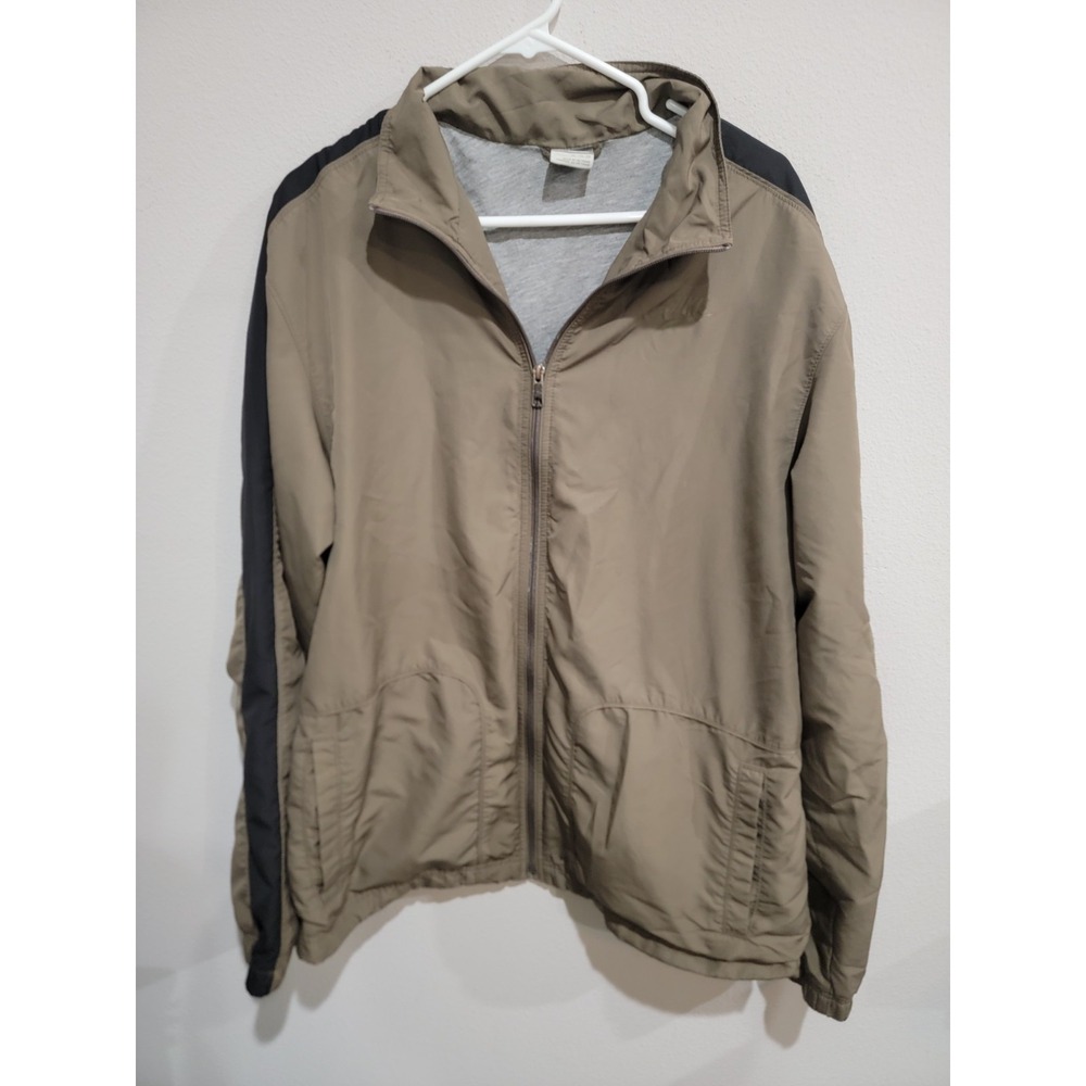 Nike Mens‎ XL Vintage 90s Mini Swoosh Lined Full Zip Windbreaker Brown